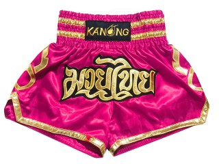 Kanong Short Muay Thai Enfants : KNS-121-Rose foncé-K