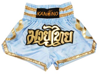 Kanong Short Muay Thai Enfants : KNS-121-Bleu clair-K