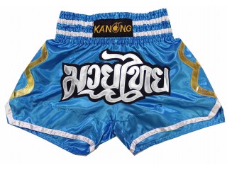 Kanong Short Muay Thai Enfants : KNS-143-Bleu Ciel-K