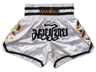 Kanong Short Muay Thai Enfants : KNS-143-Blanc-K