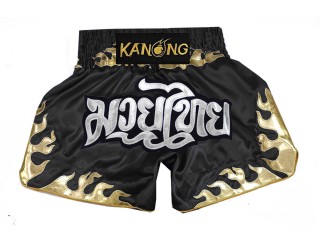 Kanong Short Muay Thai Enfants : KNS-145-Noir-K