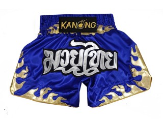 Kanong Short Muay Thai Enfants : KNS-145-Bleu-K