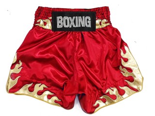 Short boxe anglaise Personnalisé : KNBSH-038-Rouge Flame