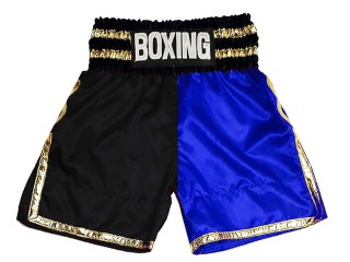 Short boxe anglaise Personnalisé : KNBSH-039-Noir-Bleu