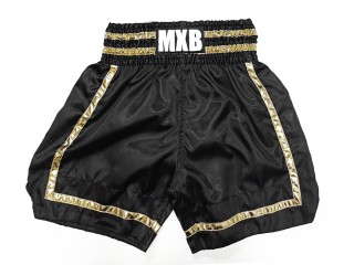 Short de boxe anglaise Personnalisé : KNBXCUST-2047 Noir