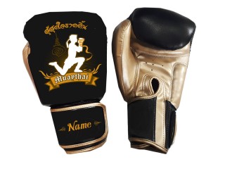 Gants de Boxe  Thai Personnalisés : KNGCUST-099 Noir