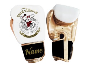 Gants de Boxe Thai Personnalisés : KNGCUST-100 Blanc