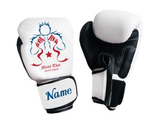 Gants de Boxe Thai Personnalisés : KNGCUST-102 Blanc