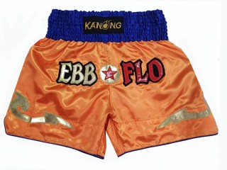 Short de Boxe Muay Thai Anime Personnalisé : KNSCUST-1216 Orange