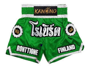 Short de Boxe  Thai personnalisable : KNSCUST-1242-Vert