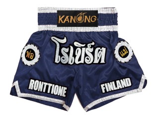 Short de Muay Thai Personnalisé : KNSCUST-1242-Marine