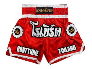 Short de Boxe Muay Thai Personnalisé : KNSCUST-1242-Rouge