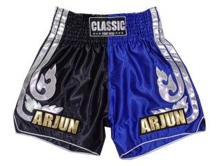 Short de Kickboxing personnalisable : KNSCUST-1243-Noir-Bleu