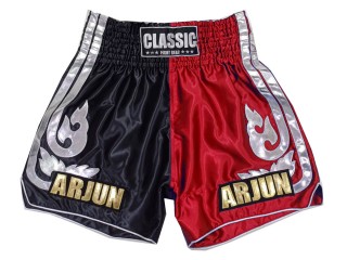 Short de Kickboxing Personnalisé : KNSCUST-1243-Noir-Rouge