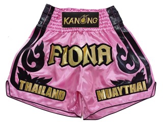 Short de Boxe Muay Thai Personnalisé : KNSCUST-1246-Rose