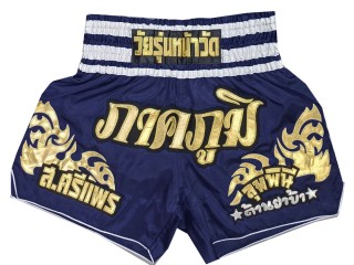 Short de Boxe Muay Thai personnalisable : KNSCUST-1249-Marine