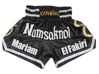 Short de Kickboxing Personnalisé : KNSCUST-1250-Noir