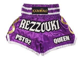 Short de Kickboxing Personnalisé : KNSCUST-1250-Violet